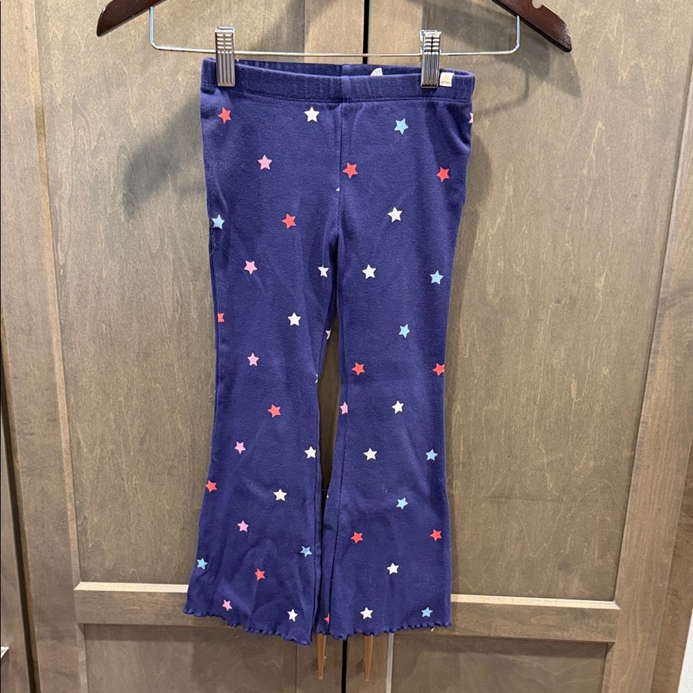 GAP Baby Navy Star Print Flare Leggings Girls Size 5
